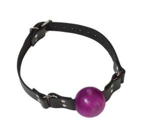 Small Ball Gag With Buckle 1.5 Inch Purple