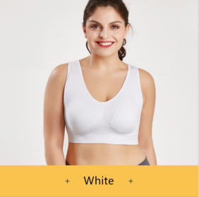 Sports Bra No Steel Ring Chest Wrap No Trace Female Underwear Beauty Yoga Back Shockproof (Option: White-L)