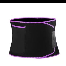 Sports Fitness Waist Support Squat Running Training Violently Sweat Belt (Option: Violet-Free Size)