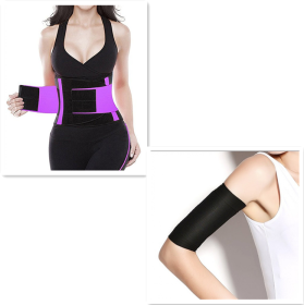 Women's Sports Slimming Plastic Belt (Option: Purple set-L)